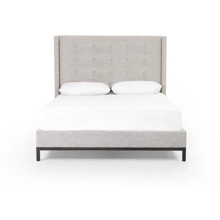 Scaife Upholstered Metal Wingback Bed