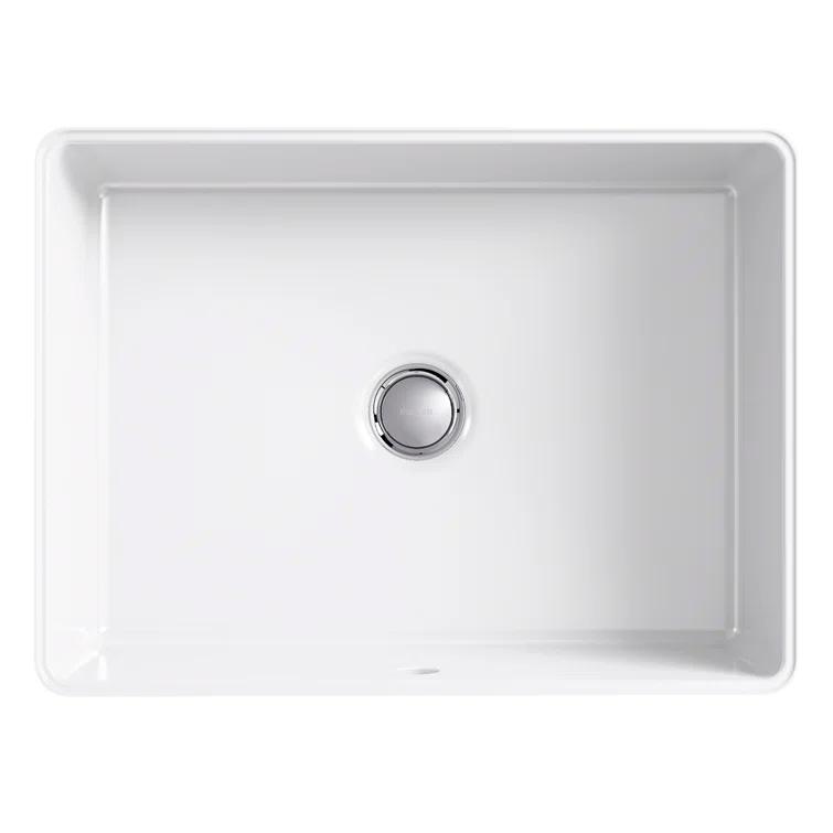 Verticyl 17" Rectangular Under-Mount Bathroom Sink with Overflow Drain