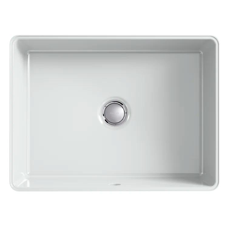 Verticyl 17" Rectangular Under-Mount Bathroom Sink with Overflow Drain