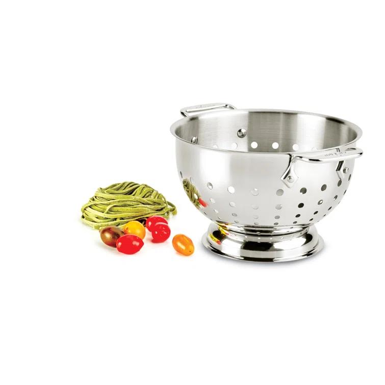 All-Clad 3 Quart Stainless Steel Colander, Silver