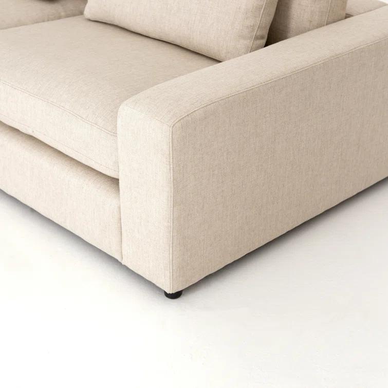 Cresswell Corner Sectional Sofa - Off White / 4-Piece / Right-Facing with Ottoman
