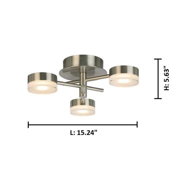 Hazel 3 Light Acrylic LED Semi Flush Mount