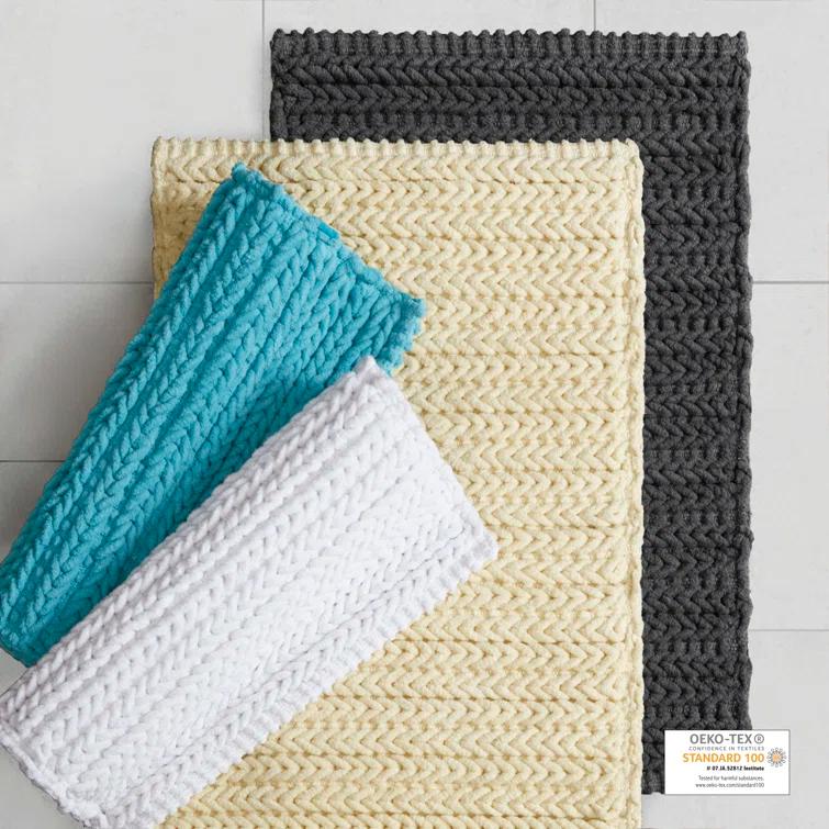 Lasso 100% Cotton Chenille Chain Stitch Non-Slip Bath Rug