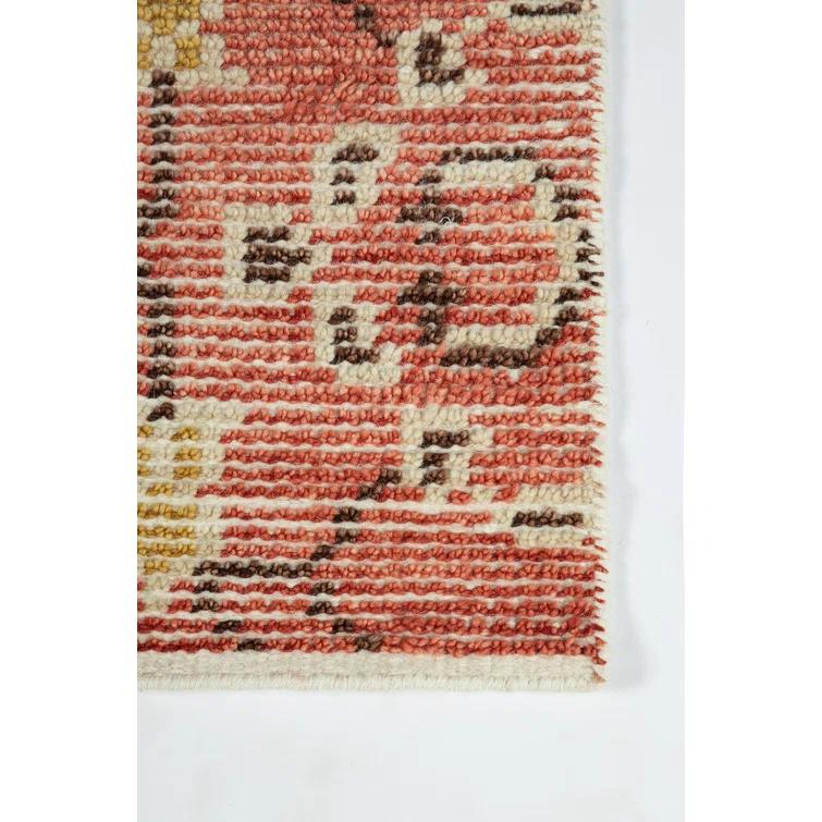 Momeni 9'x12' Ophelia Medallion Handknotted Area Rug Red: Wool & Cotton, Low Pile, Classic Rectangle, Indoor Use