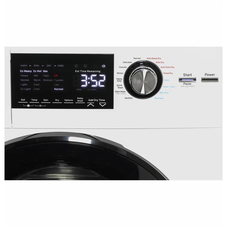 GE Appliances All-In-One Combo Unit with 2.4 Cubic Feet Front Load Washer and 2.4 Cubic Feet Electric Dryer