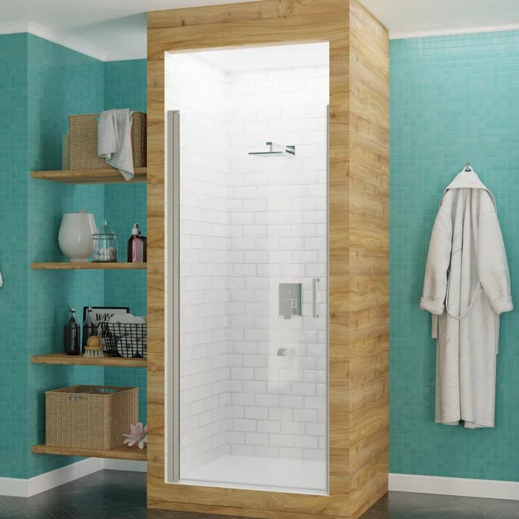 Lancer Series 29" W x 72" H Hinged Semi-Frameless Shower Door