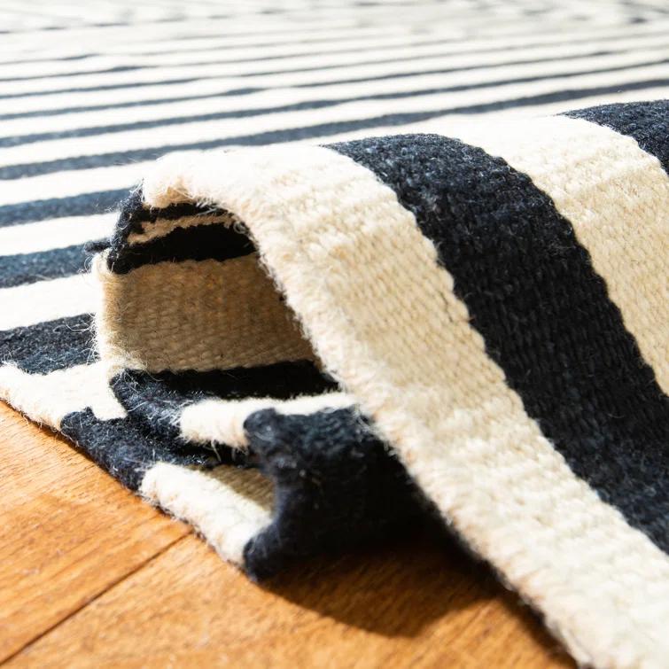 Cinder Stripe Handwoven Wool Rectangular 6' x 9' Rug