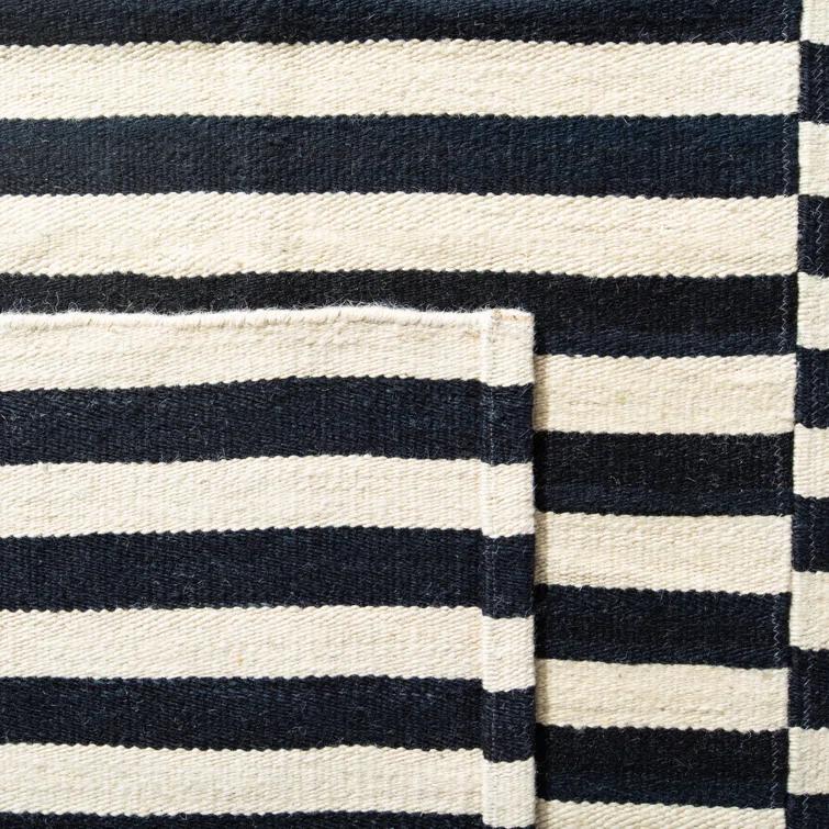 Cinder Stripe Handwoven Wool Rectangular 6' x 9' Rug