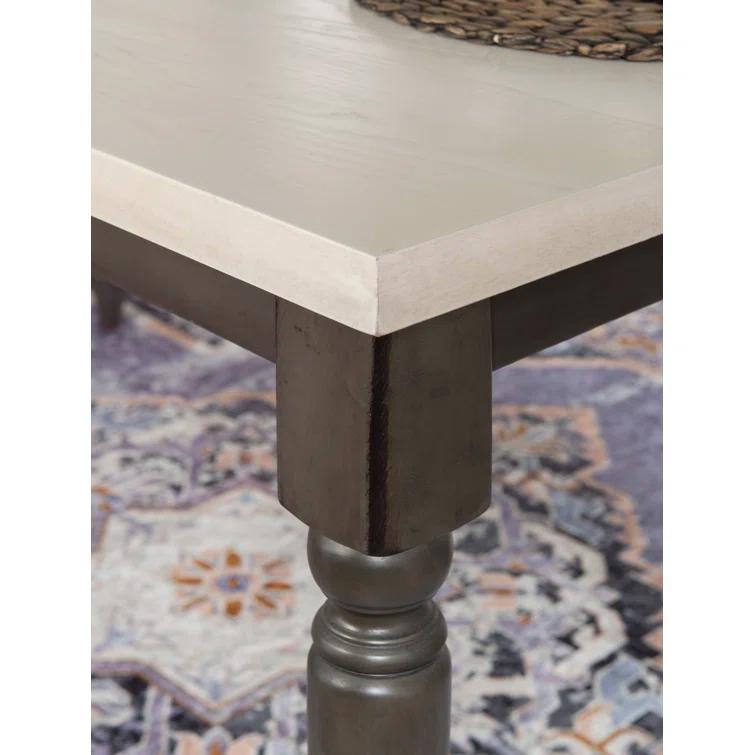 Io 60" Two Tone Solid Wood Farmhouse Dining Table