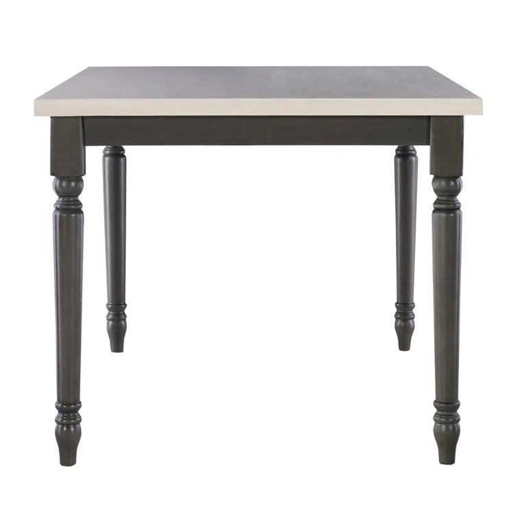 Io 60" Two Tone Solid Wood Farmhouse Dining Table