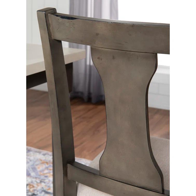 Willow Slat Back Turned Leg Upholstered Side Chair