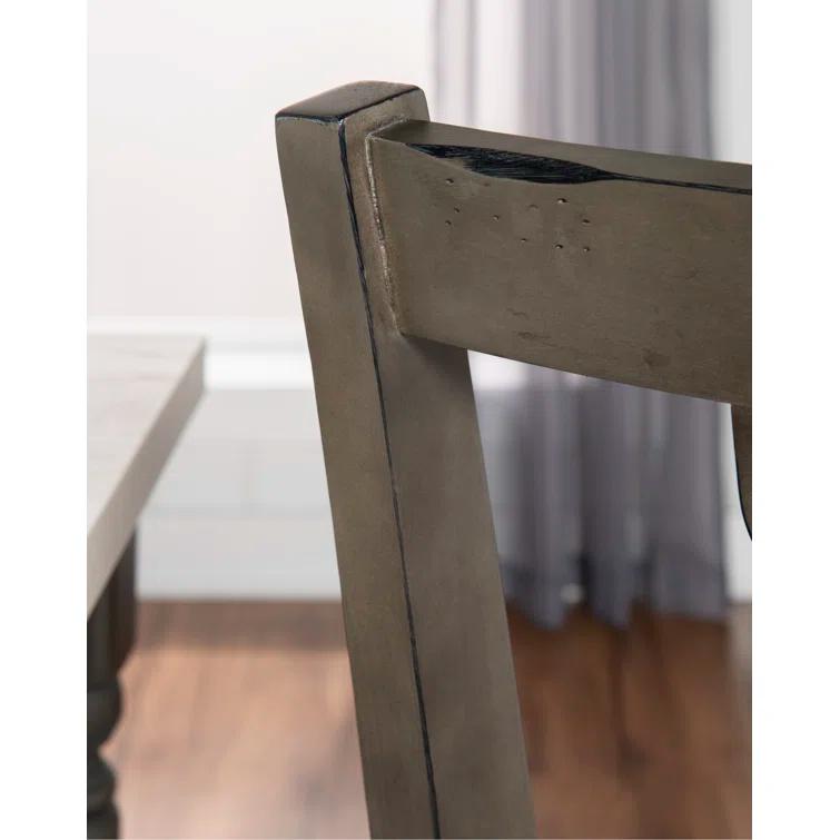 Willow Slat Back Turned Leg Upholstered Side Chair