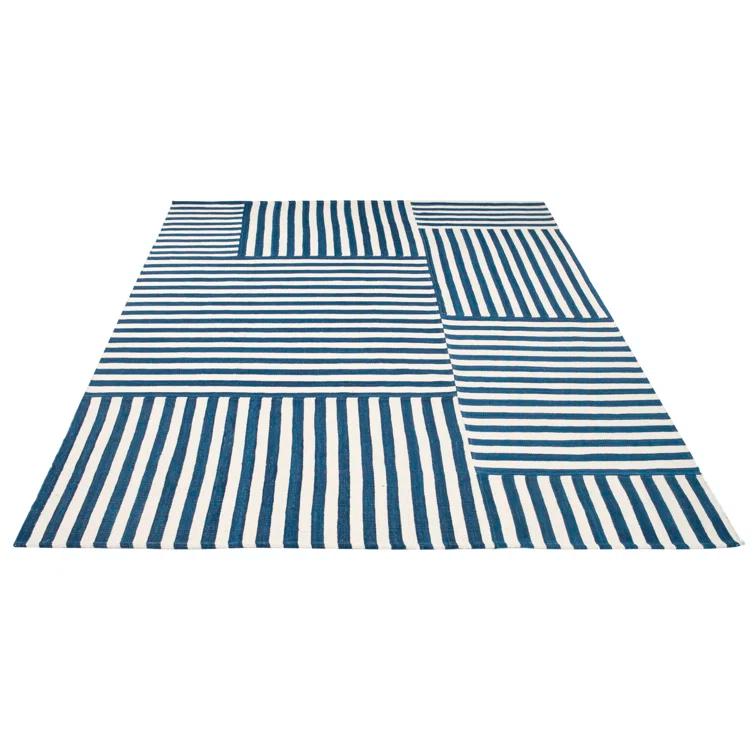 Pacific Stripe Handwoven Wool Rectangular Area Rug