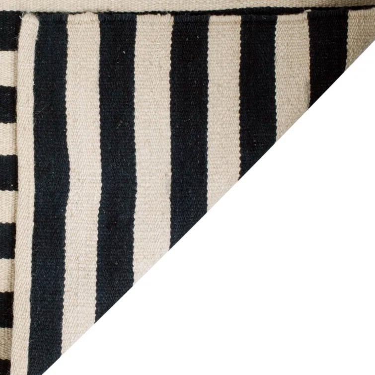 Cinder Stripe 4' x 6' Wool Flat Woven Rug