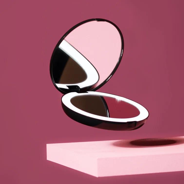 Modern Lighted Magnifying Compact Mirror
