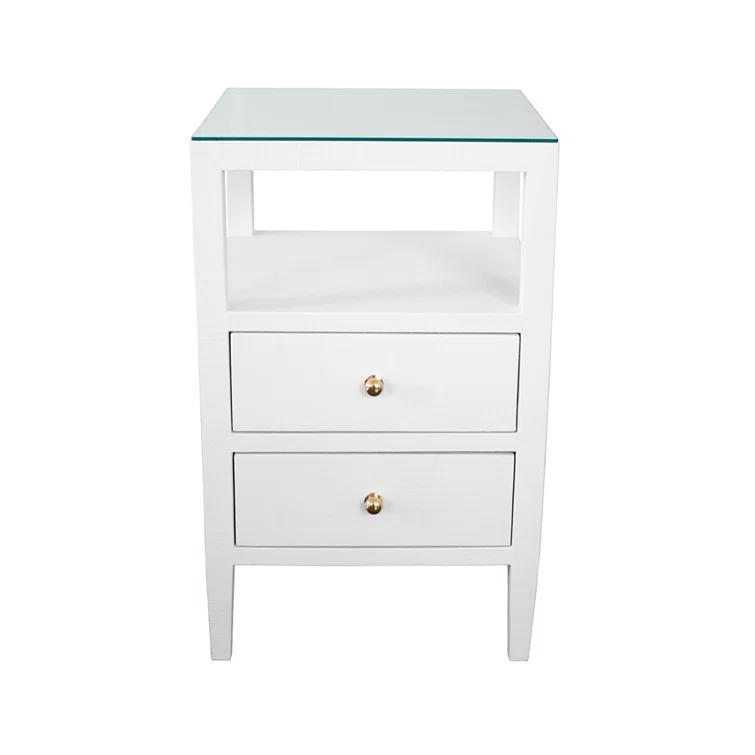 Roscoe Glass Top 2 - Drawer End Table