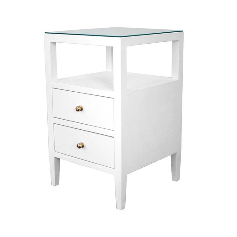 Roscoe Glass Top 2 - Drawer End Table