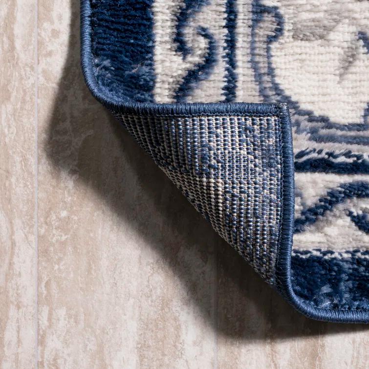 Nisbet Oriental Ivory/Navy Area Rug
