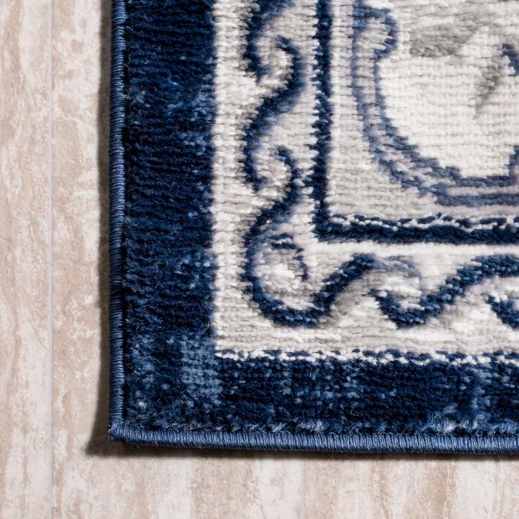 Nisbet Oriental Ivory/Navy Area Rug