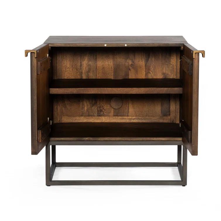 Carved Mango Wood Nightstand (25")