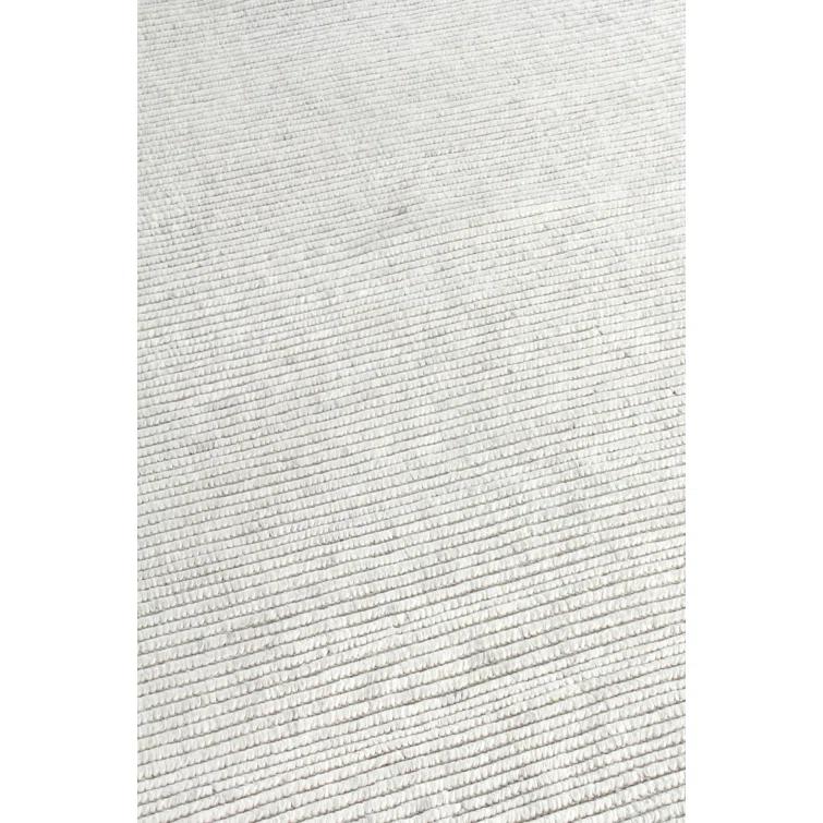 Kaza Striped Hand-Knotted Wool White/Ivory Area Rug