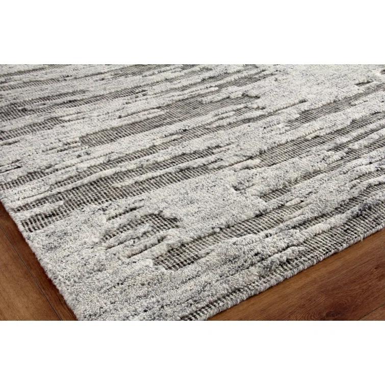 Exquisite Rugs Calibre Handmade Hand Knotted New Zealand Wool Silver/Charcoal Area Rug
