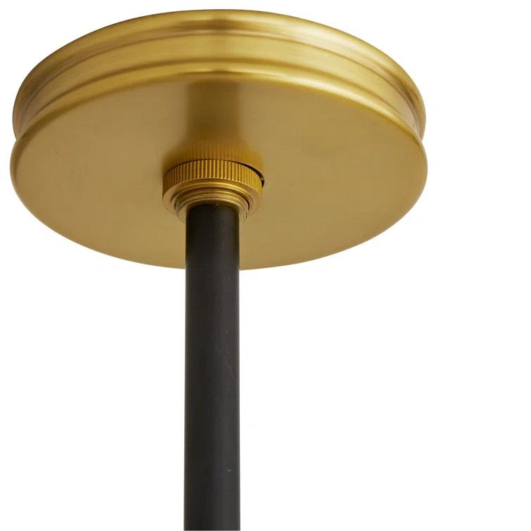 Opal Glass Globe Pendant with Antique Brass Piping 19"