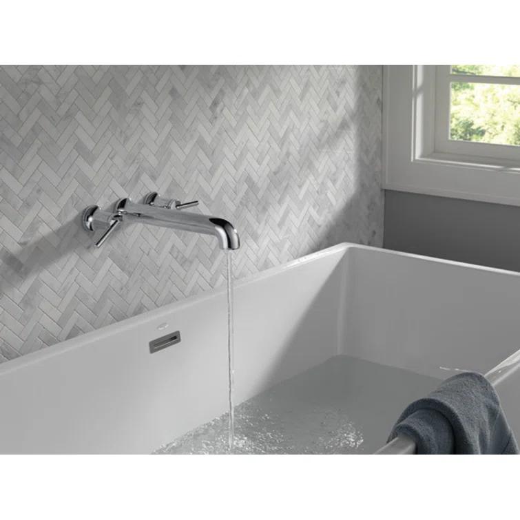 Contemporary Double Handle Wall Mounted Roman Tub Faucet
