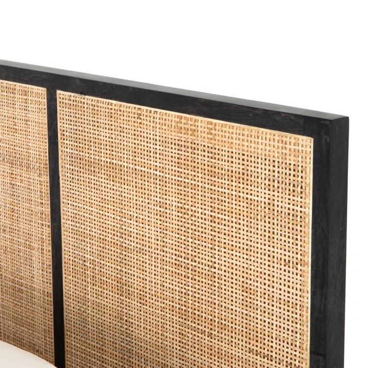 Hannah Platform Bed - Black and Natural / Twin