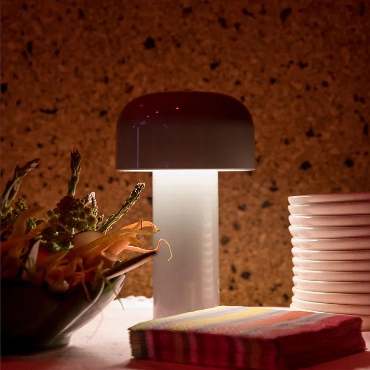 Gray Cordless Adjustable Outdoor Kids Table Lamp with LED Light