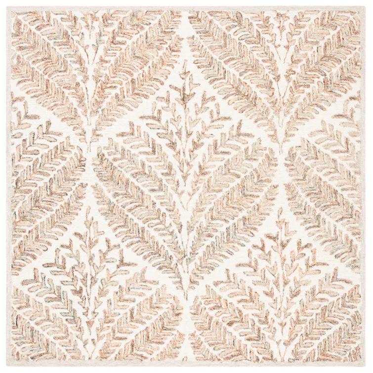Capri CPR208 Tufted Indoor Area Rug - Ivory/Brown - 5'x5' - Safavieh
