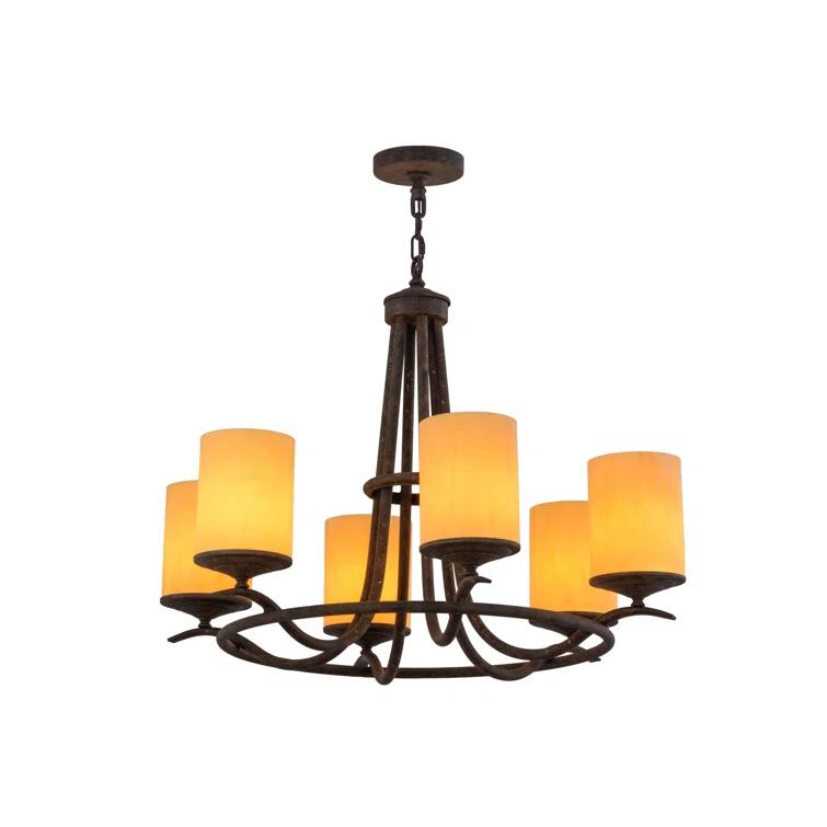 Antiquity Finish Hand-Forged Iron 6-Light Chandelier