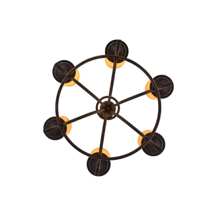 Antiquity Finish Hand-Forged Iron 6-Light Chandelier