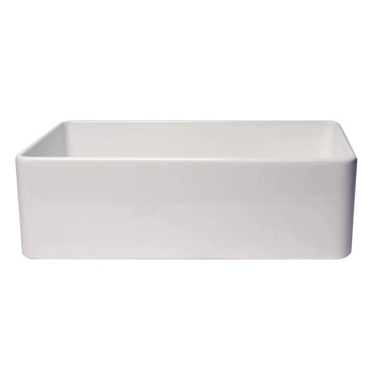 Alfi Brand 33'' L Farmhouse / Apron Single Bowl Fireclay Kitchen Sink ABF3318S-W