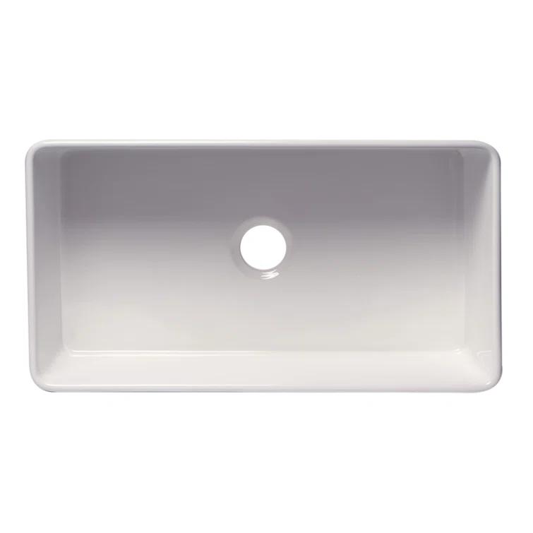 Alfi Brand 33'' L Farmhouse / Apron Single Bowl Fireclay Kitchen Sink ABF3318S-W