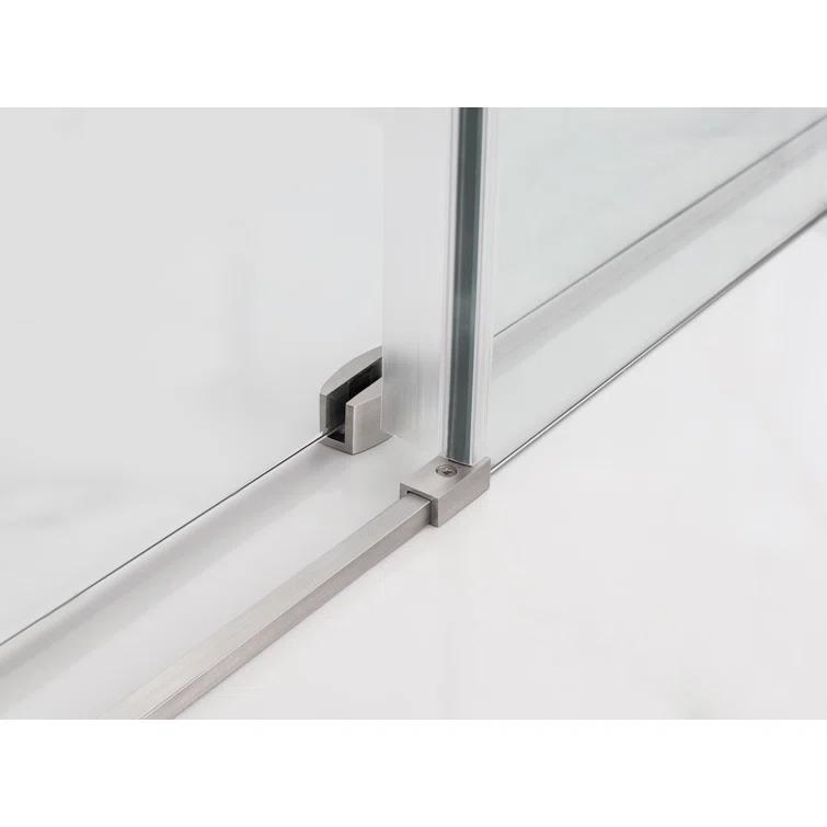 Coraline XL 48 - 52 in. x 80 in. Frameless Sliding Shower Door with StarCast Clear Glass in Stainless Steel Right Hand