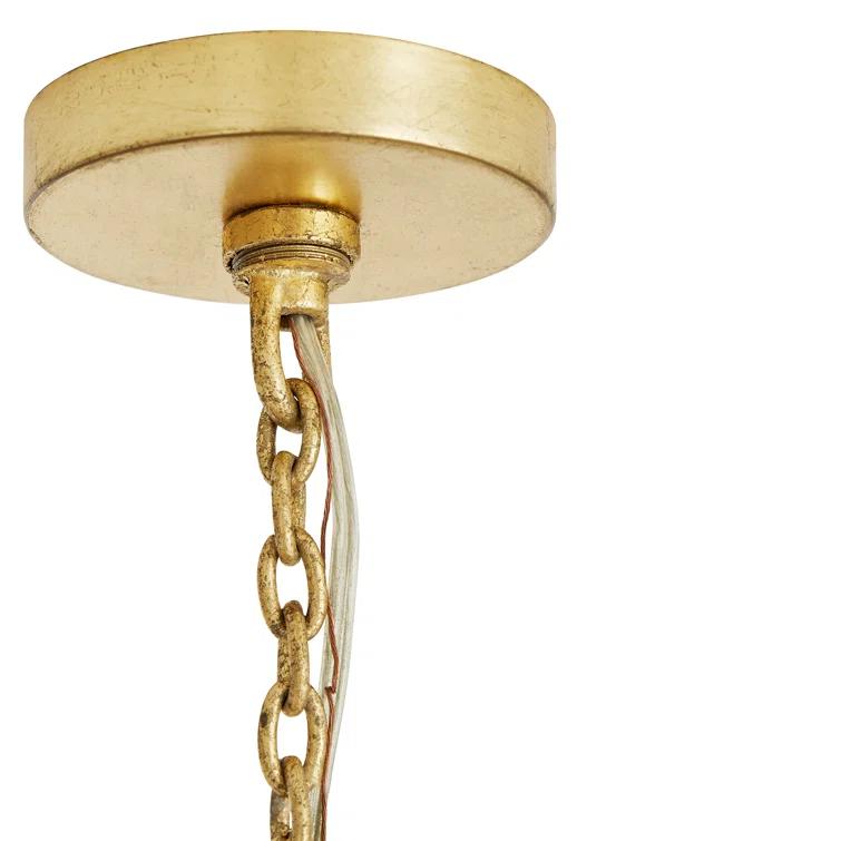 Prescott Gold Leaf Oval Iron 10-Light Chandelier