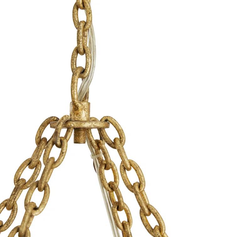 Prescott Gold Leaf Oval Iron 10-Light Chandelier
