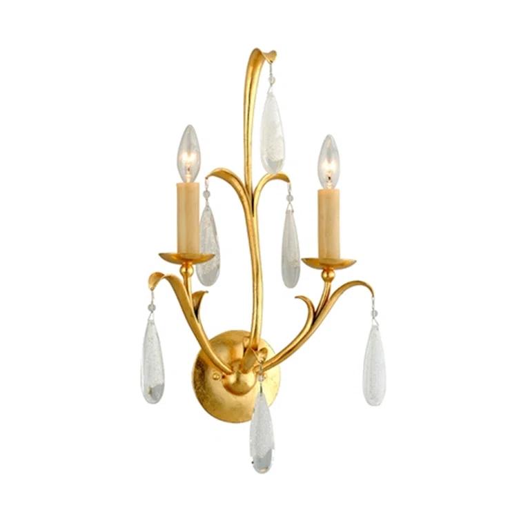 Prosecco 2 - Light Dimmable Gold Leaf Finish Candle Wall Light