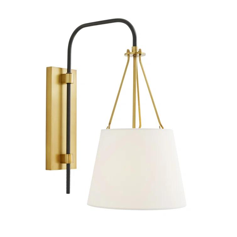 Franklin Black and Brass Swing Arm Sconce