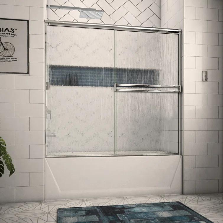 Arizona Shower Door 52" W x 56" H Bypass Semi-Frameless Tub Door TE56X57CHRN