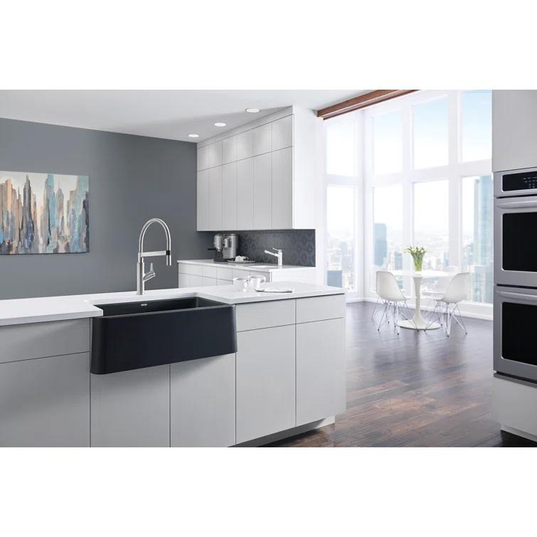 Blanco Ikon 33" L x 19" W Farmhouse Sink Sink with Cutting Board & Basket Strainer 401895-KIT