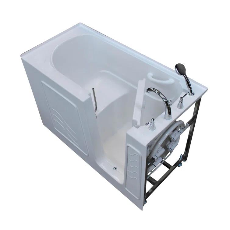 Tucson 60'' x 30'' Walk-in Soaking Fiberglass Bathtub with Faucet