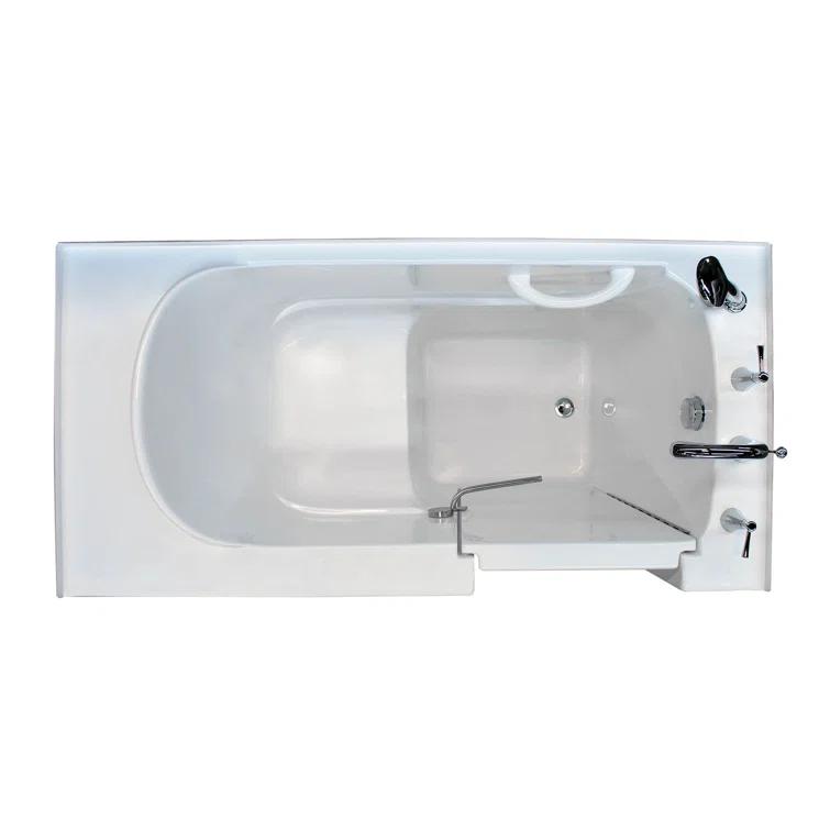 Tucson 60'' x 30'' Walk-in Soaking Fiberglass Bathtub with Faucet
