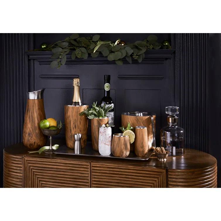 S'well Triple-Layered Vacuum-Insulated Stainless Steel Wine Chiller, 750ml, Teakwood