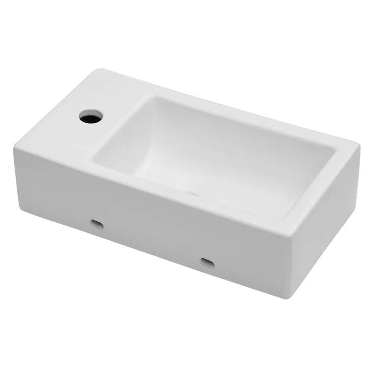 Lordear LGP1810-11 Lordear 10'' White Ceramic Rectangular Bathroom Sink