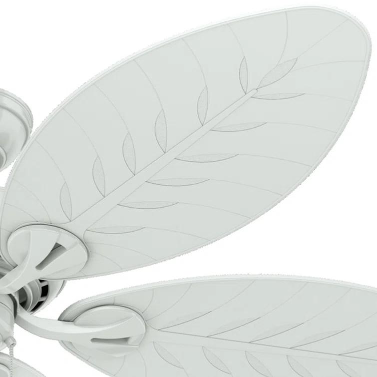 54" Bayview 5 - Blade Outdoor Tropical Leaf Ceiling Fan with Pull Chain