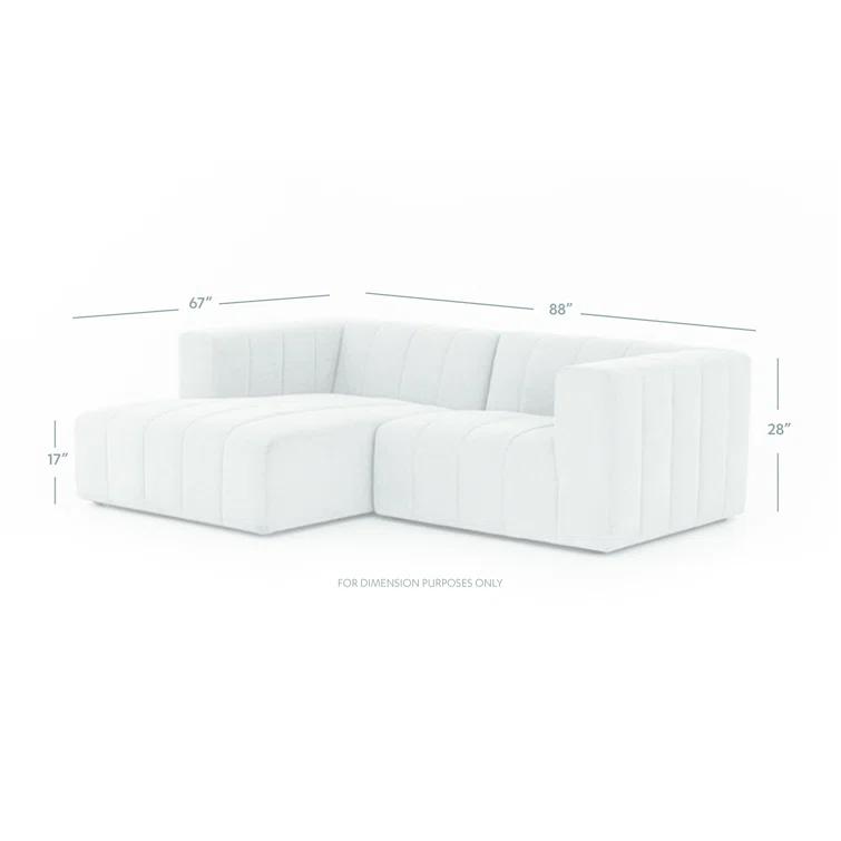 Langham Tufted Napa Sandstone Fabric Sectional with Ottoman