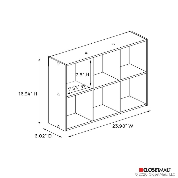 Mini 6-Cube Desktop or Wall Mounted Bookcase