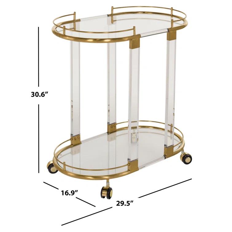 Lennon Bar Trolley - Brass - Safavieh